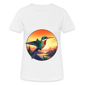 Colibri coloré aquarelle dessin animé kawaii animal de compagnie - T-shirt respirant Femme - blanc - Devant - AI Model Female 172 dark (172cm)