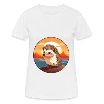 Igel Buntes Aquarell Cartoon Kawaii Tier - Frauen T-Shirt atmungsaktiv - Weiß - Vorne - AI Model Female 172 dark (172cm)
