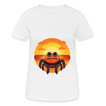Craw lustige Cartoon-Kawaii-Strand-Illustration - Frauen T-Shirt atmungsaktiv - Weiß - Vorne - AI Model Female 172 dark (172cm)