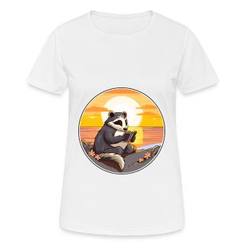 Blaireau Mignon Drôle Dessin Animé Kawaii Livre Plage - T-shirt respirant Femme - blanc - Devant - AI Model Female 172 dark (172cm)