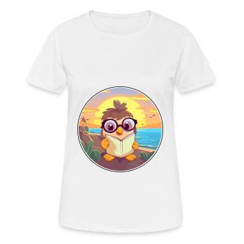 Poussin Mignon Drôle Dessin Animé Kawaii Livre Plage - T-shirt respirant Femme - blanc - Devant - AI Model Female 172 dark (172cm)