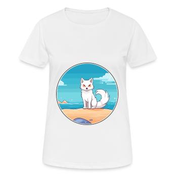 Arktisfuchs Aquarell Cartoon Kawaii Clipart Haustier - Frauen T-Shirt atmungsaktiv - Weiß - Vorne - AI Model Female 172 dark (172cm)