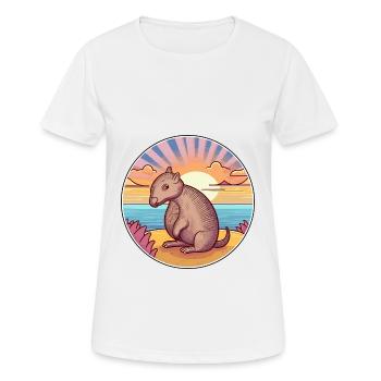 Armadillo Watercolor Cartoon Kawaii Clipart Animal - Women's Breathable T-Shirt - white - Front - AI Model Female 172 dark (172cm)