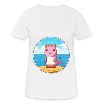 Axolotl aquarelle dessin animé Kawaii Clipart Animal - T-shirt respirant Femme - blanc - Devant - AI Model Female 172 dark (172cm)