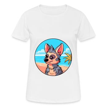 Aardwolf Aquarelle Cartoon Kawaii Clipart Animal - T-shirt respirant Femme - blanc - Devant - AI Model Female 172 dark (172cm)