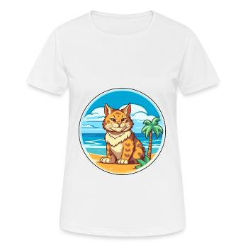 Rotluchs Aquarell Cartoon Kawaii Clipart Tier - Frauen T-Shirt atmungsaktiv - Weiß - Vorne - AI Model Female 172 dark (172cm)