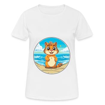 Chipmunk Watercolor Cartoon Kawaii Clipart Animal - Women's Breathable T-Shirt - white - Front - AI Model Female 172 dark (172cm)