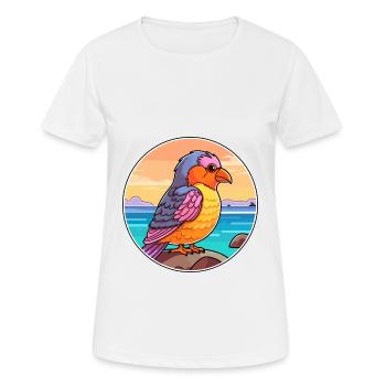 Cuckoo Watercolor Cartoon Kawaii Clipart Animal - Women's Breathable T-Shirt - white - Front - AI Model Female 172 dark (172cm)