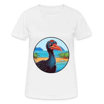 Cassowary Watercolor Cartoon Kawaii Clipart Animal - Women's Breathable T-Shirt - white - Front - AI Model Female 172 dark (172cm)
