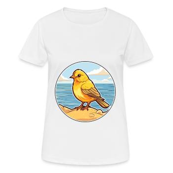 Canari oiseau aquarelle dessin animé Kawaii Clipart animal de compagnie - T-shirt respirant Femme - blanc - Devant - AI Model Female 172 dark (172cm)