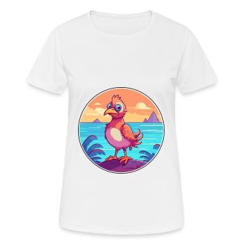 Chicken Watercolor Cartoon Kawaii Clipart Animal - Women's Breathable T-Shirt - white - Front - AI Model Female 172 dark (172cm)