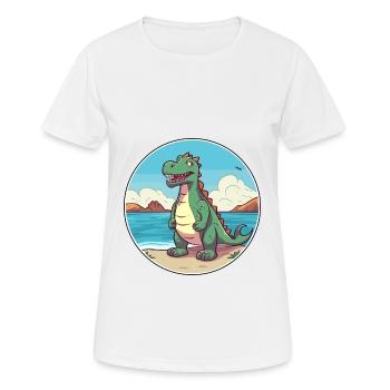Dinosaurier Aquarell Cartoon Kawaii Clipart Tier - Frauen T-Shirt atmungsaktiv - Weiß - Vorne - AI Model Female 172 dark (172cm)