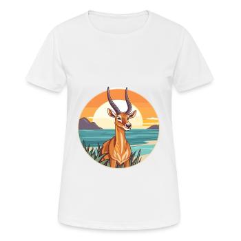 Antilope Aquarell Cartoon Kawaii Clipart Tier - Frauen T-Shirt atmungsaktiv - Weiß - Vorne - AI Model Female 172 dark (172cm)