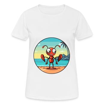 Ant Watercolor Cartoon Kawaii Clipart Animal - Women's Breathable T-Shirt - white - Front - AI Model Female 172 dark (172cm)