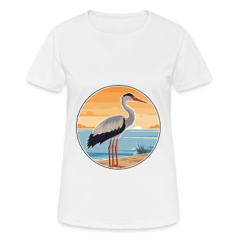 Grue Aquarelle Cartoon Kawaii Clipart Animal - T-shirt respirant Femme - blanc - Devant - AI Model Female 172 dark (172cm)