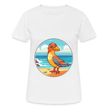 Oiseau Aquarelle Cartoon Kawaii Clipart Animal - T-shirt respirant Femme - blanc - Devant - AI Model Female 172 dark (172cm)