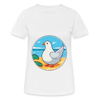Dove Watercolor Cartoon Kawaii Clipart Animal - Women's Breathable T-Shirt - white - Front - AI Model Female 172 dark (172cm)