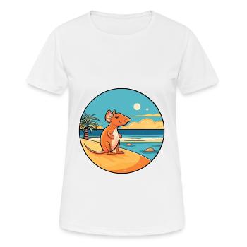 Elephant Shrew Watercolor Cartoon Kawaii Animal - Women's Breathable T-Shirt - white - Front - AI Model Female 172 dark (172cm)