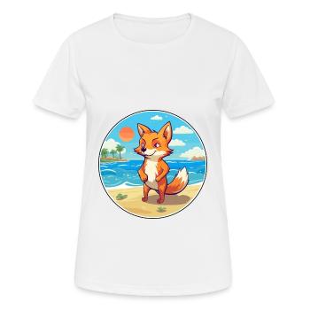 Fuchs Aquarell Cartoon Kawaii Clipart Tier - Frauen T-Shirt atmungsaktiv - Weiß - Vorne - AI Model Female 172 dark (172cm)