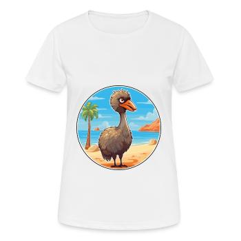 Emu Watercolor Cartoon Kawaii Clipart Animal - Women's Breathable T-Shirt - white - Front - AI Model Female 172 dark (172cm)