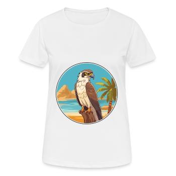 Falcon Watercolor Cartoon Kawaii Clipart Animal - Women's Breathable T-Shirt - white - Front - AI Model Female 172 dark (172cm)