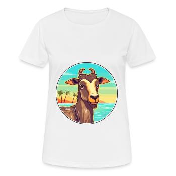 Ziege Aquarell Cartoon Kawaii Clipart Tier - Frauen T-Shirt atmungsaktiv - Weiß - Vorne - AI Model Female 172 dark (172cm)