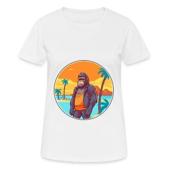 Gorilla Aquarell Cartoon Kawaii Clipart Tier - Frauen T-Shirt atmungsaktiv - Weiß - Vorne - AI Model Female 172 dark (172cm)