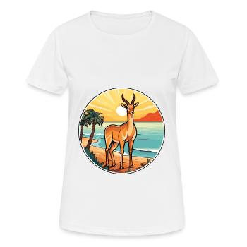 Impala Aquarell Cartoon Kawaii Clipart Tier - Frauen T-Shirt atmungsaktiv - Weiß - Vorne - AI Model Female 172 dark (172cm)