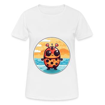 Ladybug Watercolor Cartoon Kawaii Clipart Animal - Women's Breathable T-Shirt - white - Front - AI Model Female 172 dark (172cm)