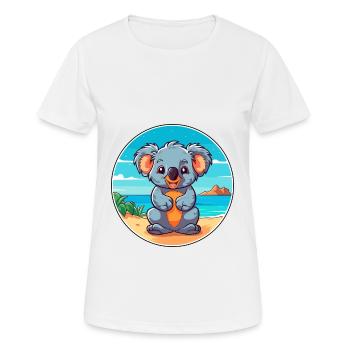 Koala Watercolor Cartoon Kawaii Clipart Animal - Women's Breathable T-Shirt - white - Front - AI Model Female 172 dark (172cm)