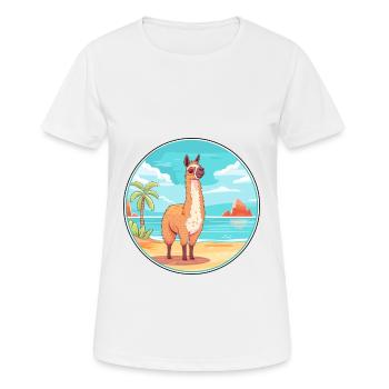 Lama Aquarell Cartoon Kawaii Clipart Tier - Frauen T-Shirt atmungsaktiv - Weiß - Vorne - AI Model Female 172 dark (172cm)