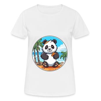 Panda Aquarell Karikatur Kawaii Clipart Tier - Frauen T-Shirt atmungsaktiv - Weiß - Vorne - AI Model Female 172 dark (172cm)