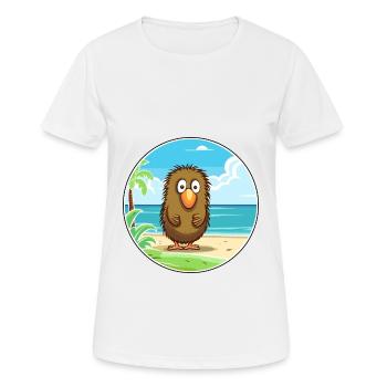Kiwi Aquarell Cartoon Kawaii Clipart Tier - Frauen T-Shirt atmungsaktiv - Weiß - Vorne - AI Model Female 172 dark (172cm)