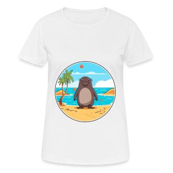 Mole Watercolor Cartoon Kawaii Clipart Animal - Women's Breathable T-Shirt - white - Front - AI Model Female 172 dark (172cm)