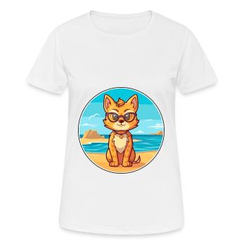 Luchs Aquarell Cartoon Kawaii Clipart Tier - Frauen T-Shirt atmungsaktiv - Weiß - Vorne - AI Model Female 172 dark (172cm)
