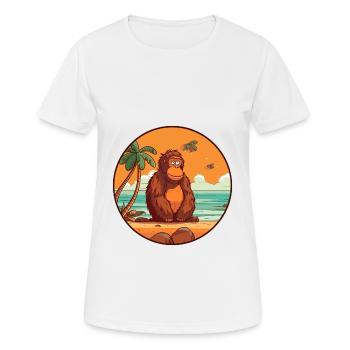 Orang-Utan Aquarell Cartoon Kawaii Clipart Tier - Frauen T-Shirt atmungsaktiv - Weiß - Vorne - AI Model Female 172 dark (172cm)