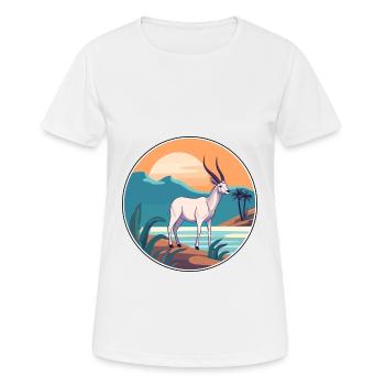 Oryx Aquarelle Dessin Animé Kawaii Clipart Animal - T-shirt respirant Femme - blanc - Devant - AI Model Female 172 dark (172cm)