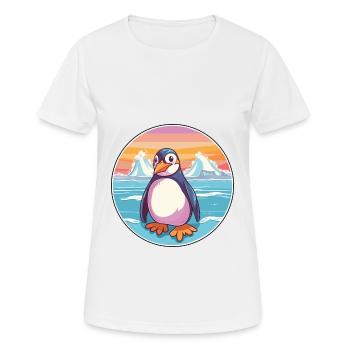 Pinguin Aquarell Cartoon Kawaii Clipart Tier - Frauen T-Shirt atmungsaktiv - Weiß - Vorne - AI Model Female 172 dark (172cm)