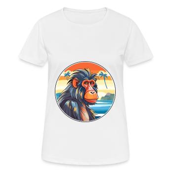 Mandrill Watercolor Cartoon Kawaii Clipart Animal - Women's Breathable T-Shirt - white - Front - AI Model Female 172 dark (172cm)