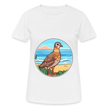 Perdrix aquarelle dessin animé Kawaii Clipart Animal - T-shirt respirant Femme - blanc - Devant - AI Model Female 172 dark (172cm)
