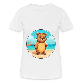 Quokka Watercolor Cartoon Kawaii Clipart Animal - Women's Breathable T-Shirt - white - Front - AI Model Female 172 dark (172cm)