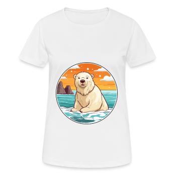 Polar Bear Watercolor Cartoon Kawaii Clipart Pet - Women's Breathable T-Shirt - white - Front - AI Model Female 172 dark (172cm)