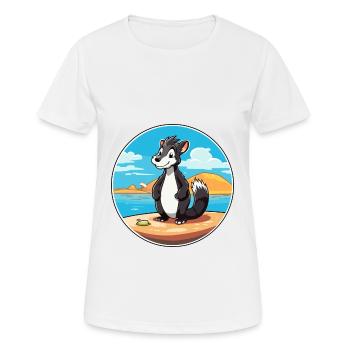Skunk aquarelle dessin animé Kawaii Clipart Animal - T-shirt respirant Femme - blanc - Devant - AI Model Female 172 dark (172cm)