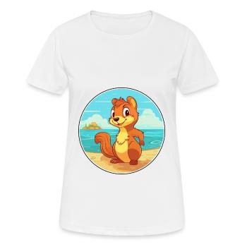 Eichhörnchen Aquarell Cartoon Kawaii Clipart Tier - Frauen T-Shirt atmungsaktiv - Weiß - Vorne - AI Model Female 172 dark (172cm)
