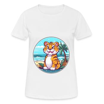 Tiger Aquarell Cartoon Kawaii Clipart Tier - Frauen T-Shirt atmungsaktiv - Weiß - Vorne - AI Model Female 172 dark (172cm)