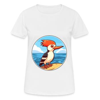 Specht Aquarell Karikatur Kawaii Clipart Haustier - Frauen T-Shirt atmungsaktiv - Weiß - Vorne - AI Model Female 172 dark (172cm)