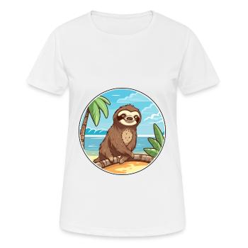 Paresseux aquarelle dessin animé Kawaii Clipart Animal - T-shirt respirant Femme - blanc - Devant - AI Model Female 172 dark (172cm)