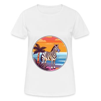 Zebra Aquarell Cartoon Kawaii Clipart Tier - Frauen T-Shirt atmungsaktiv - Weiß - Vorne - AI Model Female 172 dark (172cm)