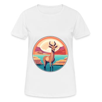 Antilope Aquarell Cartoon Kawaii Clipart Tier - Frauen T-Shirt atmungsaktiv - Weiß - Vorne - AI Model Female 172 dark (172cm)