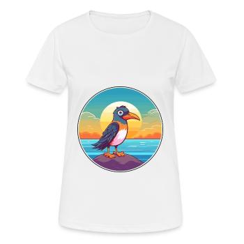Oiseau Aquarelle Cartoon Kawaii Clipart Animal - T-shirt respirant Femme - blanc - Devant - AI Model Female 172 dark (172cm)